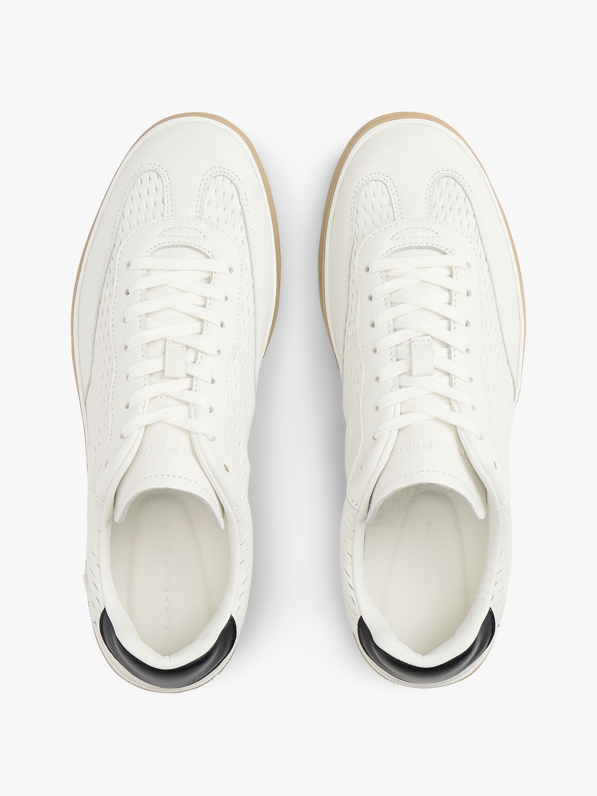 Luxe Cutout Leather Trainers — White