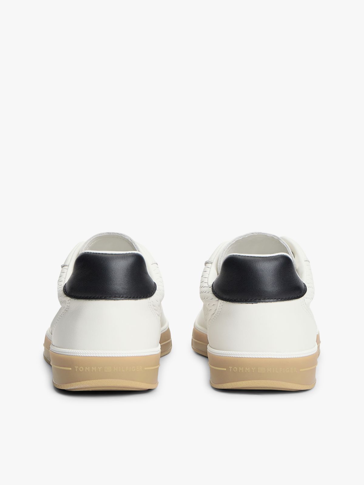 Luxe Cutout Leather Trainers — White