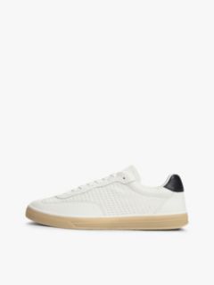 Luxe Cutout Leather Trainers — White 7