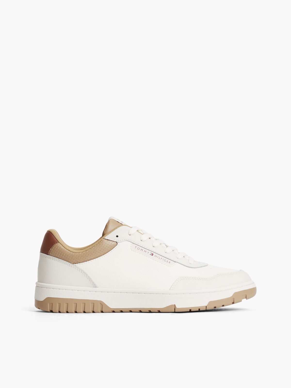 Logo Basketball Trainers With Leather — Beige