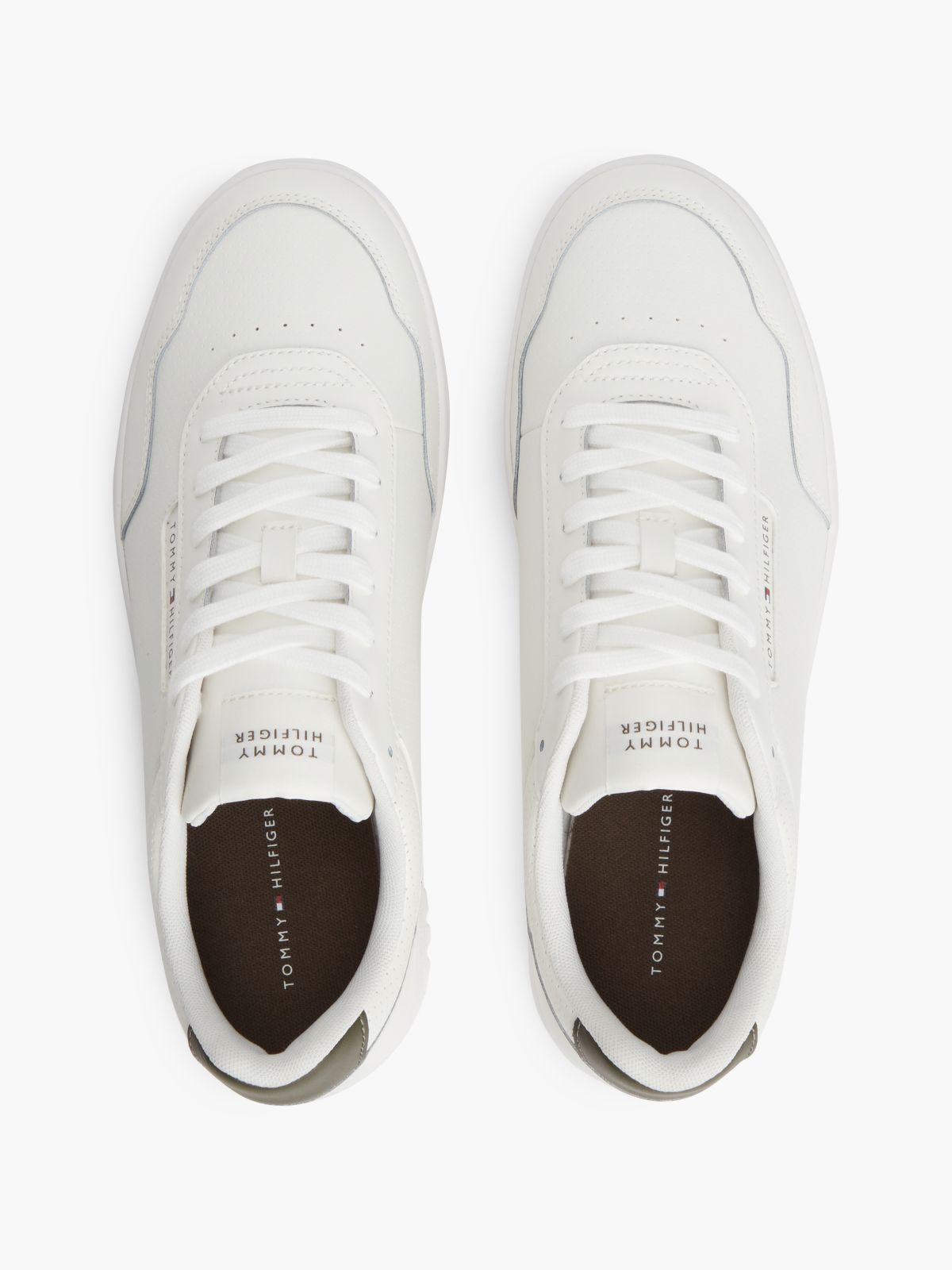 Logo Basketball Trainers With Leather — White
