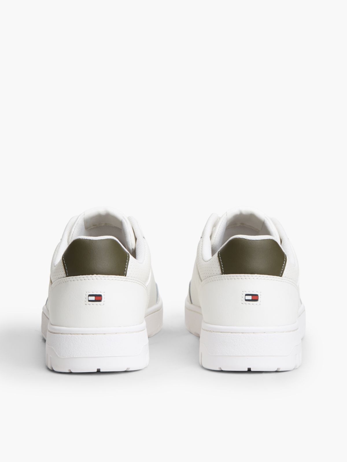 Logo Basketball Trainers With Leather — White