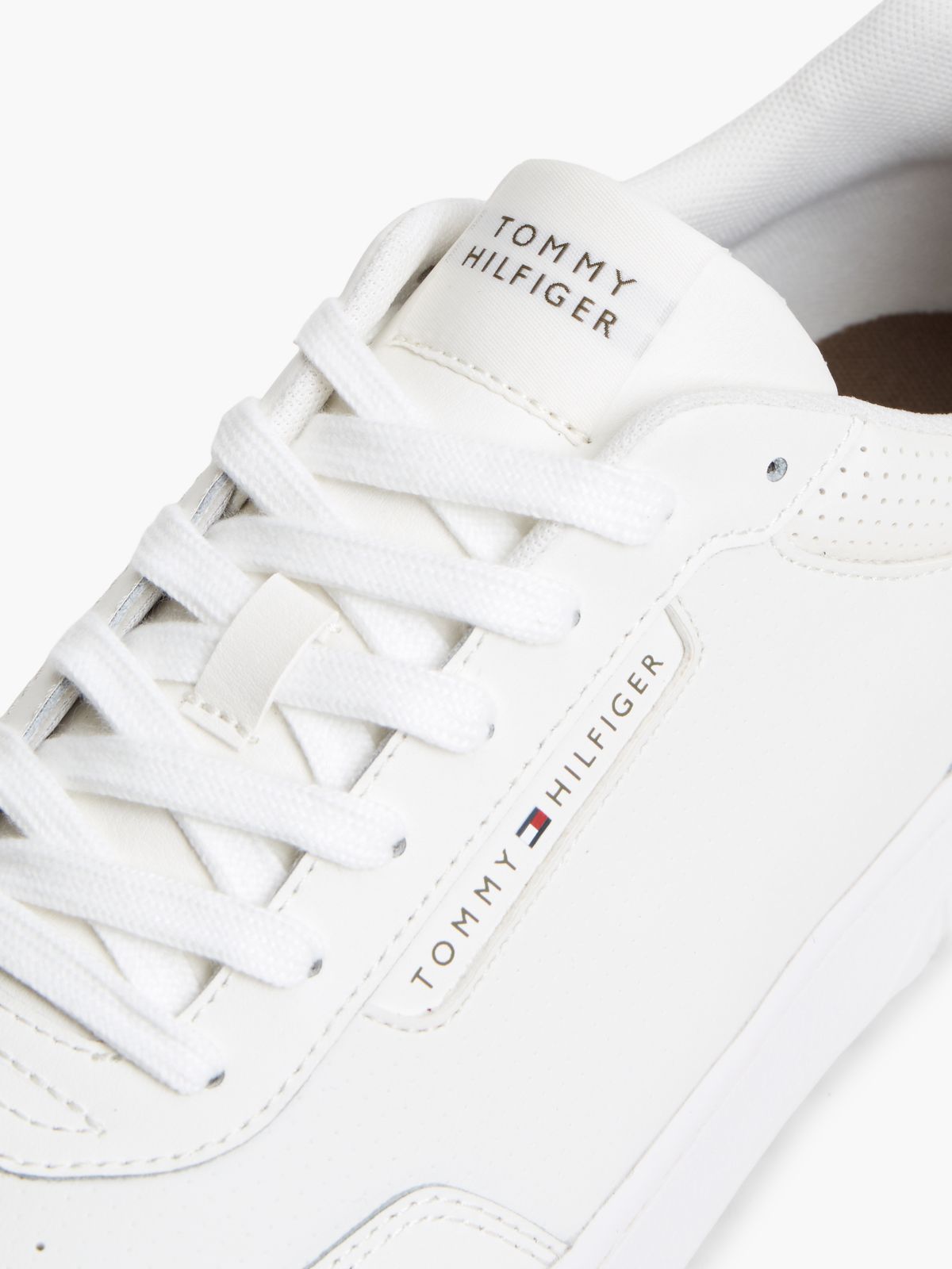 Logo Basketball Trainers With Leather — White