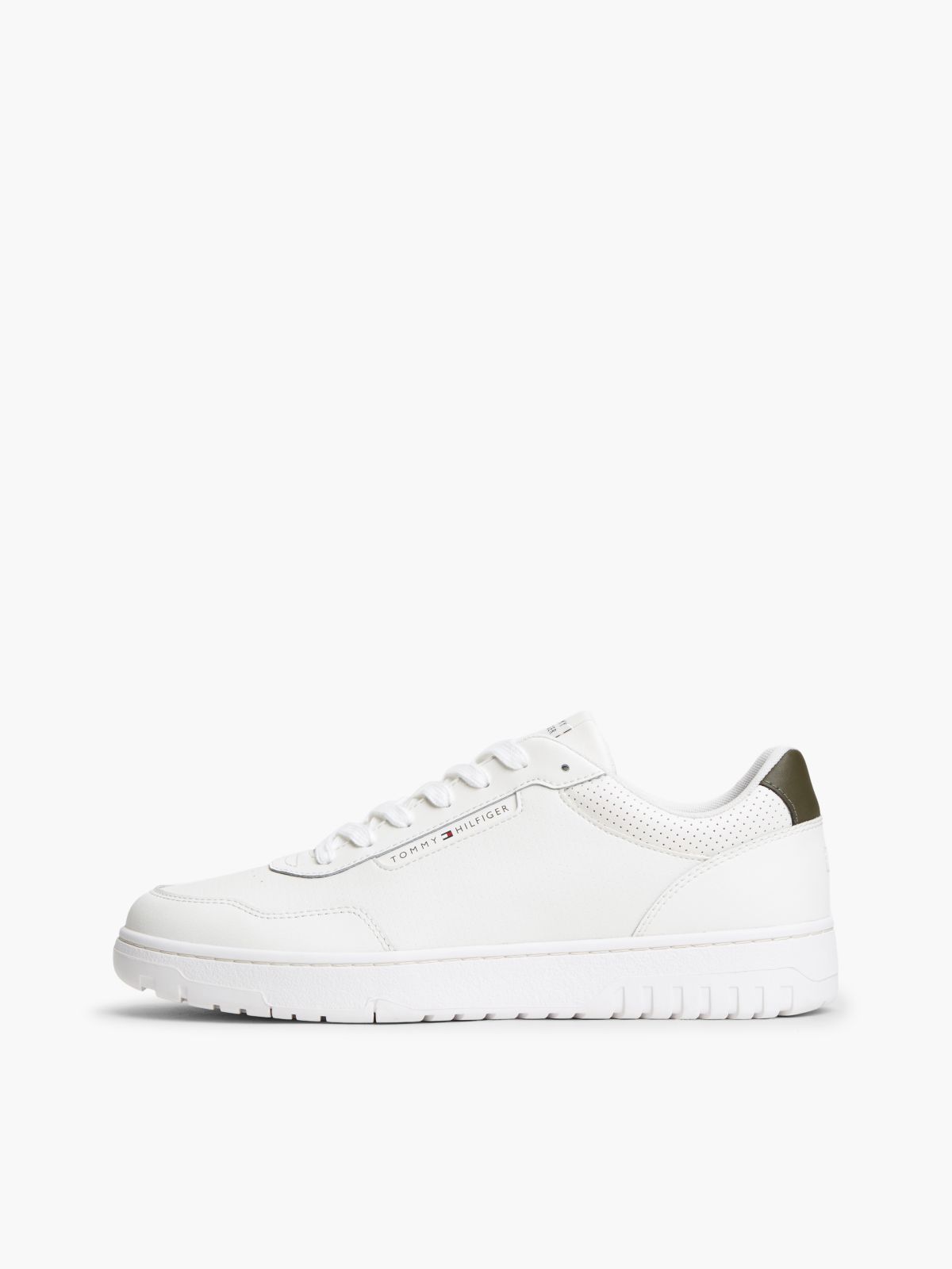 Logo Basketball Trainers With Leather — White
