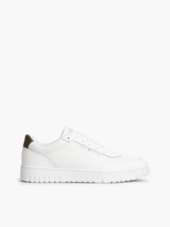 Logo Basketball Trainers With Leather — White 1