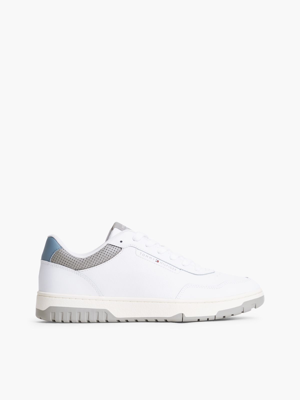 Logo Basketball Trainers With Leather — White