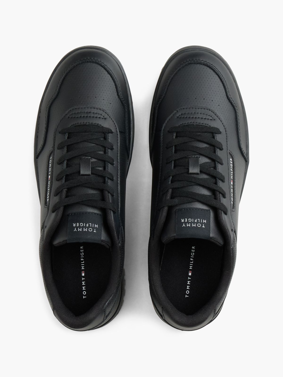 Logo Basketball Trainers With Leather — Black