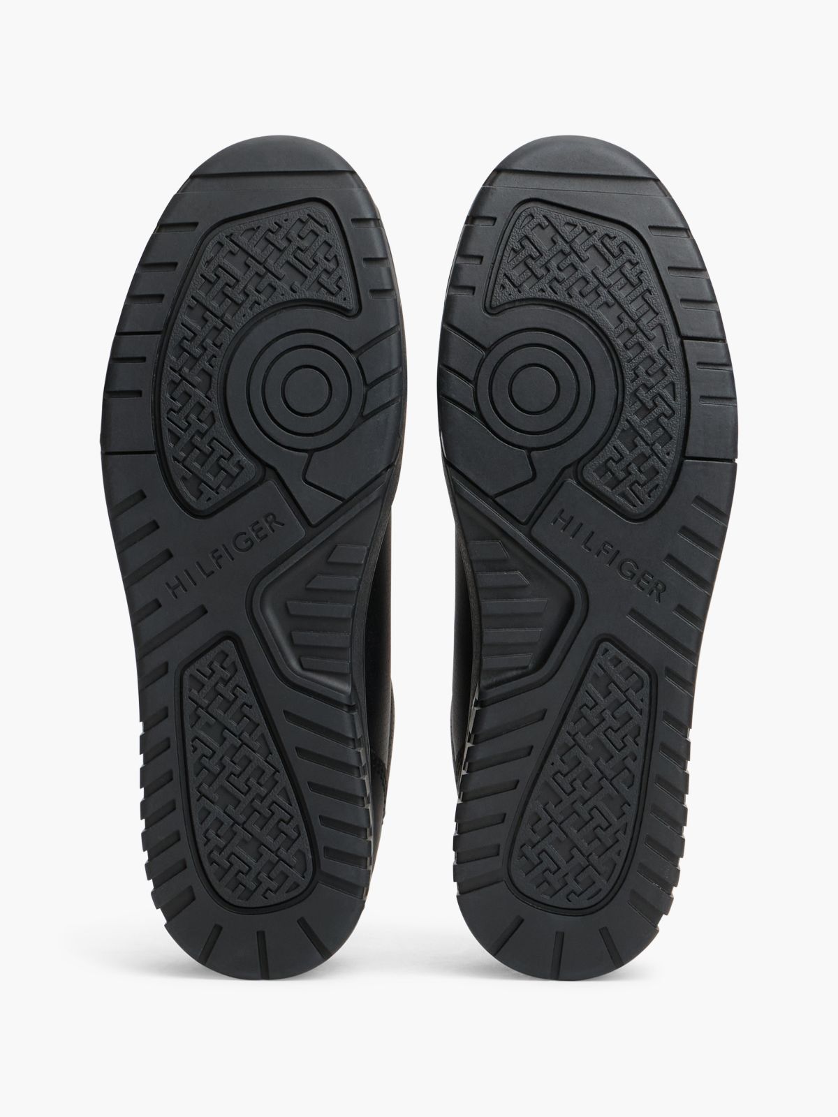Logo Basketball Trainers With Leather — Black