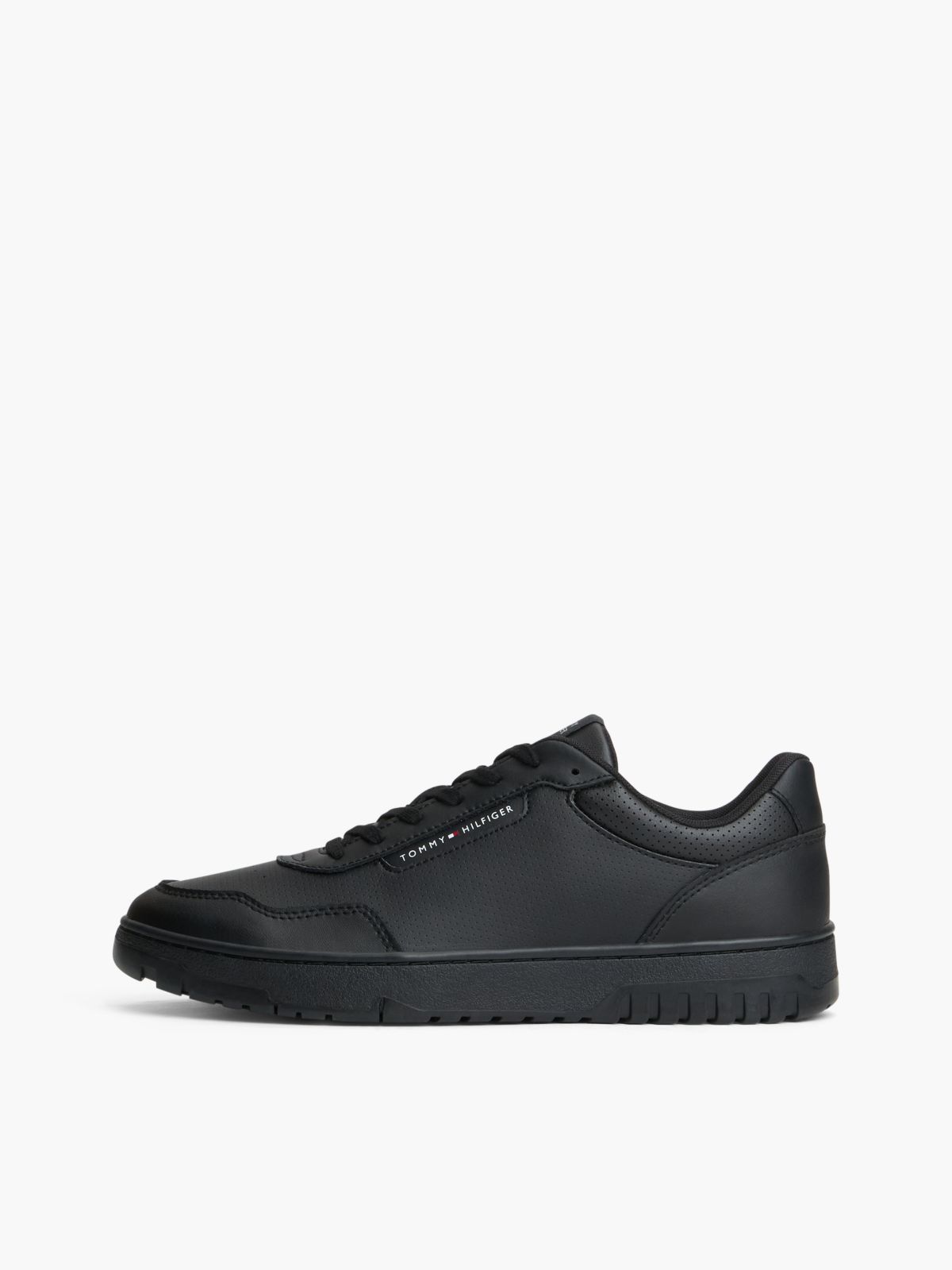 Logo Basketball Trainers With Leather — Black