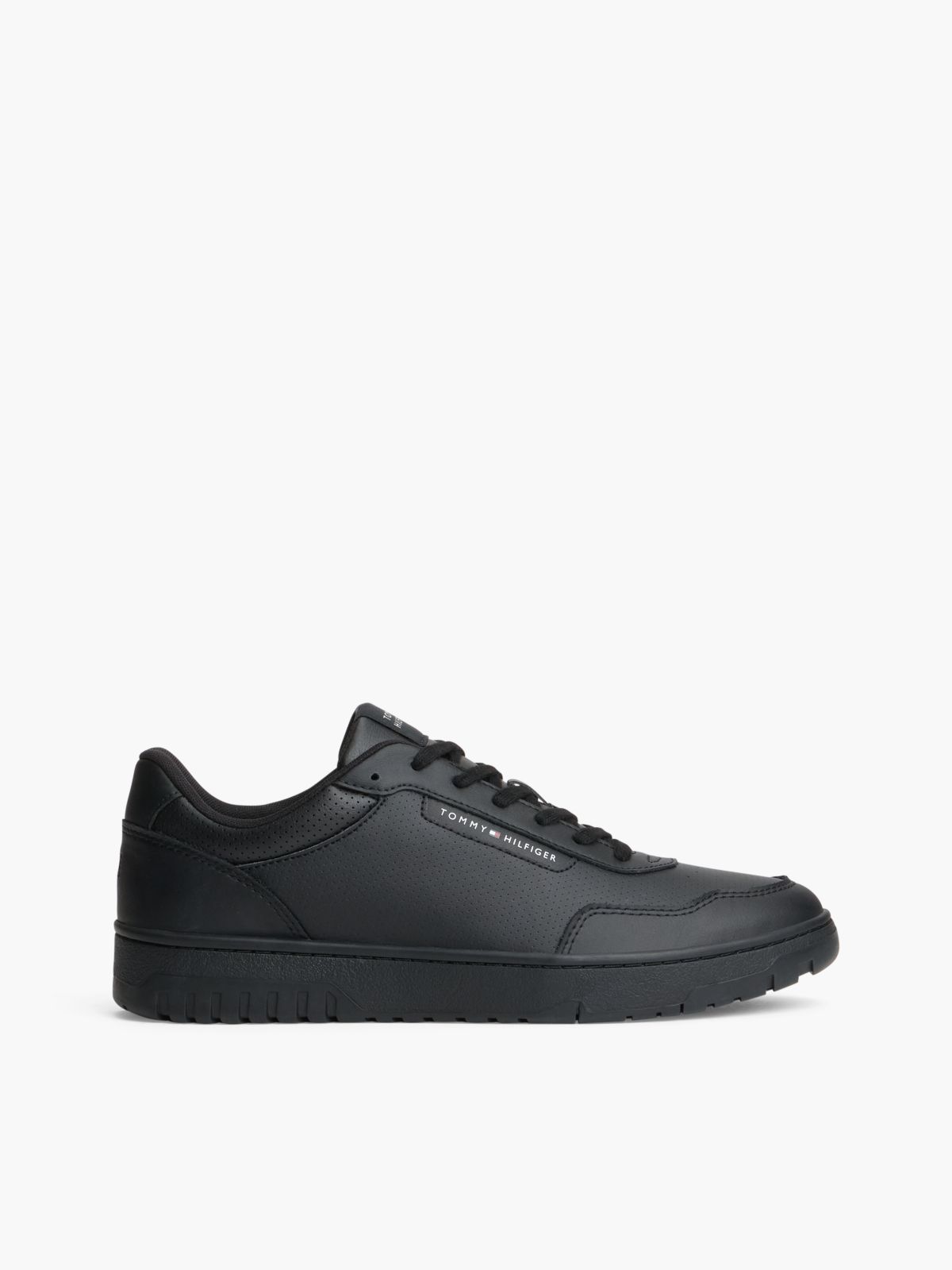 Logo Basketball Trainers With Leather — Black