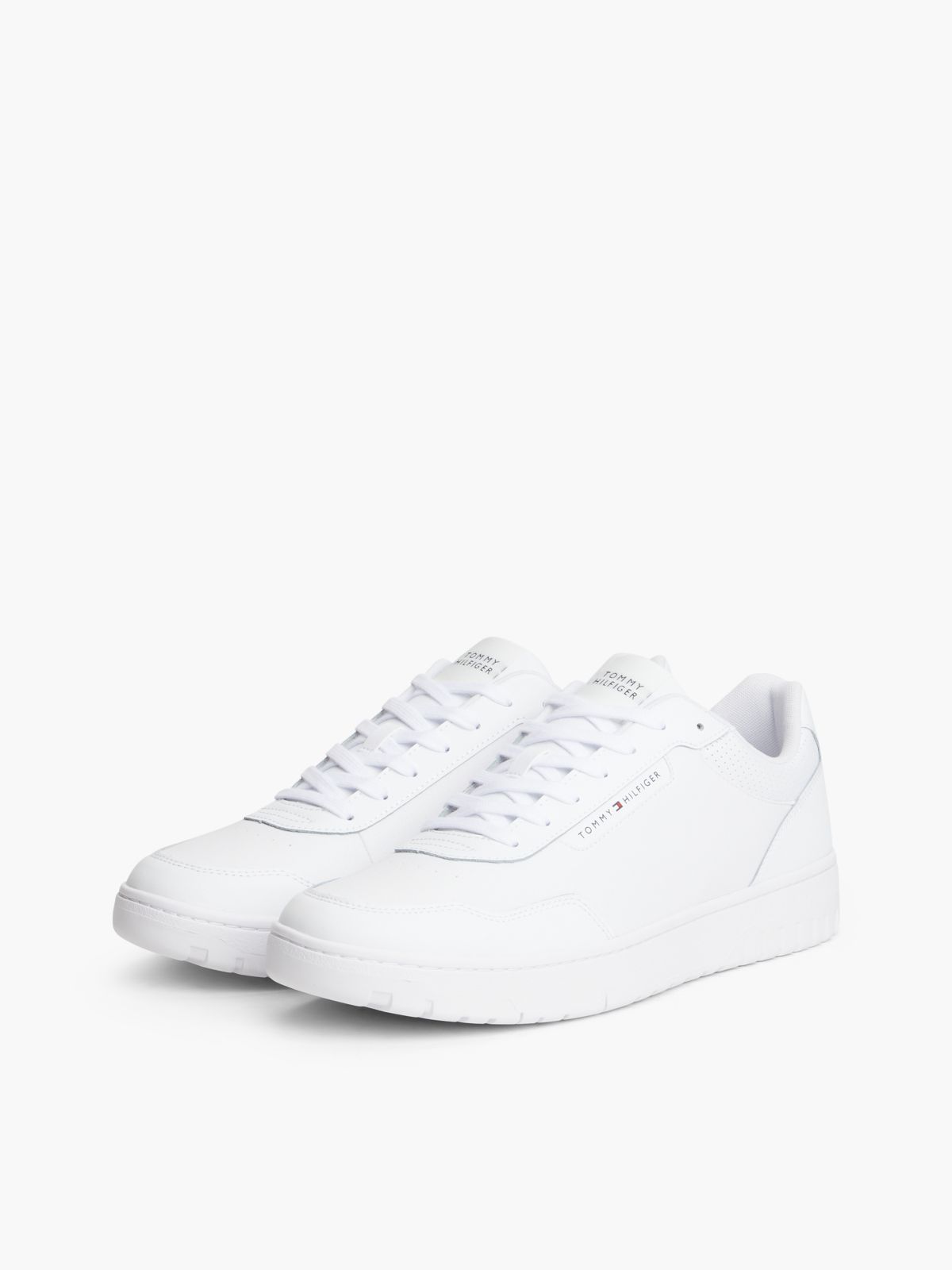 Logo Basketball Trainers With Leather — White