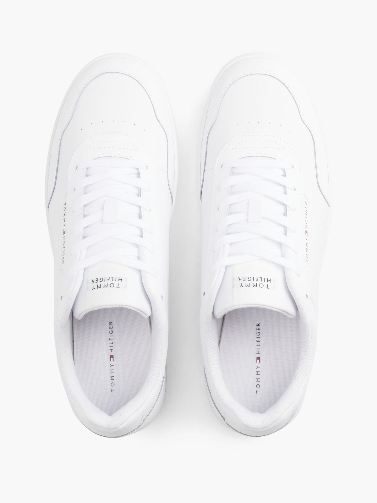 Logo Basketball Trainers With Leather — White