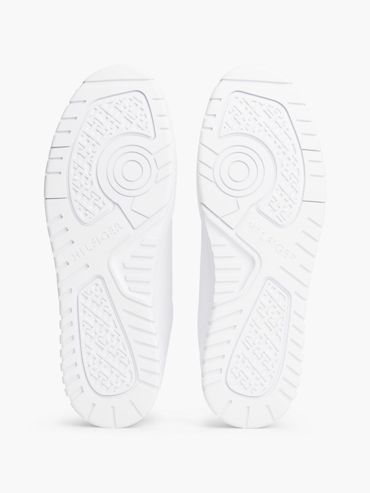 Logo Basketball Trainers With Leather — White