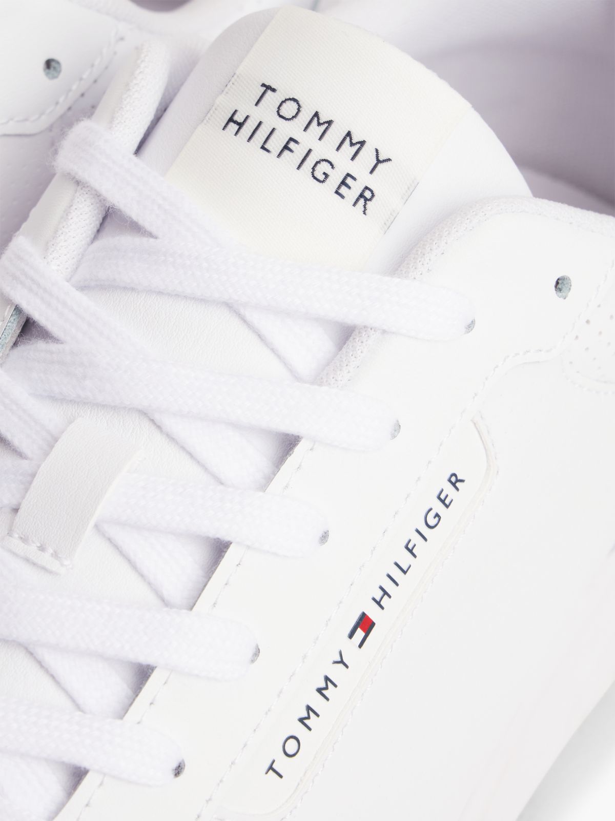 Logo Basketball Trainers With Leather — White