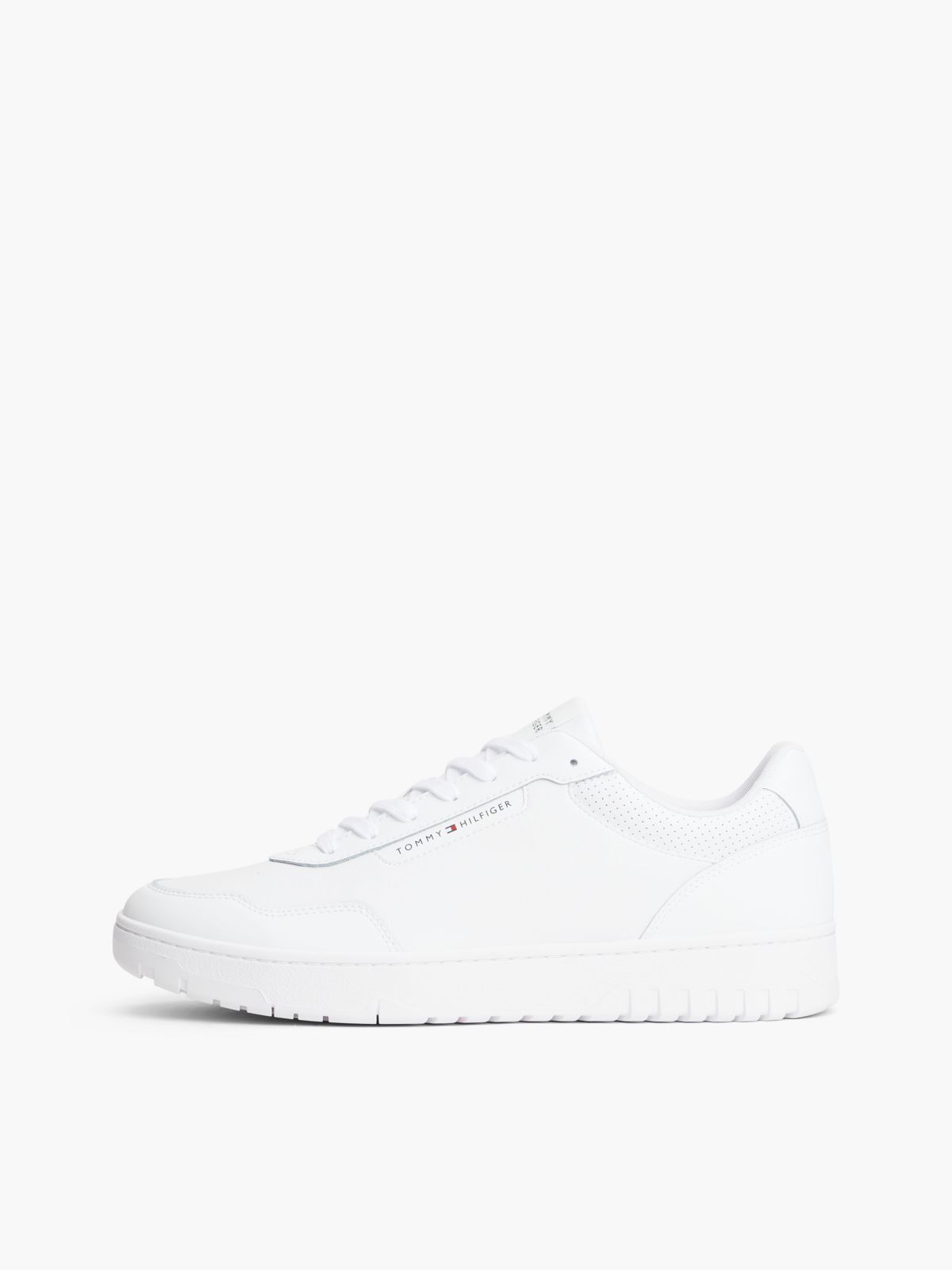 Logo Basketball Trainers With Leather — White
