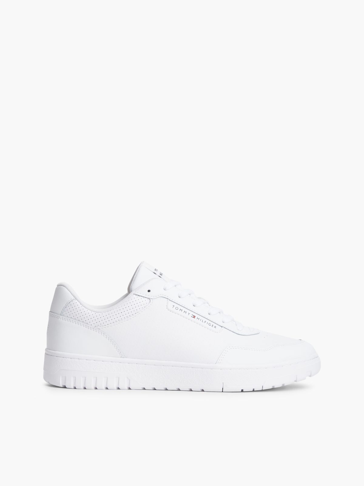 Logo Basketball Trainers With Leather — White