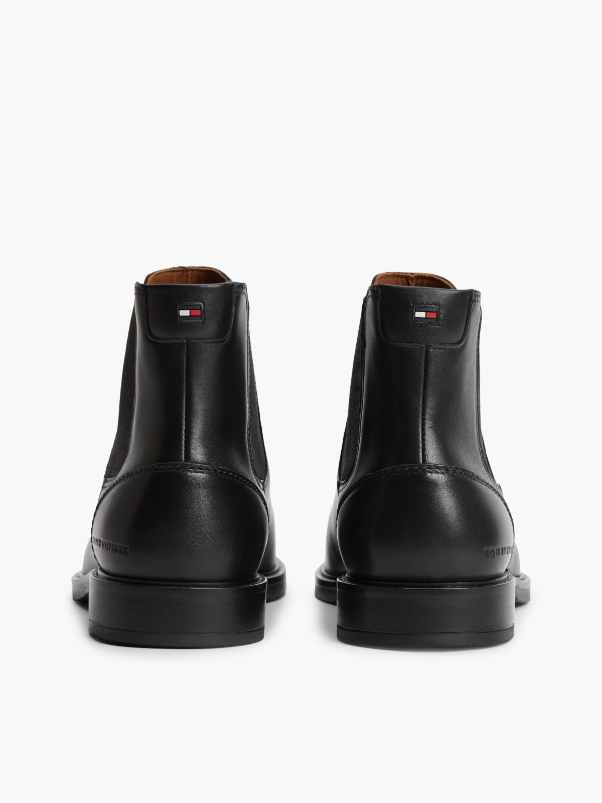 Leather Rubberised Flag Chelsea Boots — Black