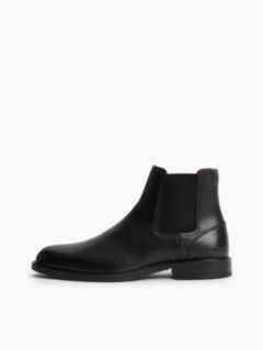 Leather Rubberised Flag Chelsea Boots — Black 7