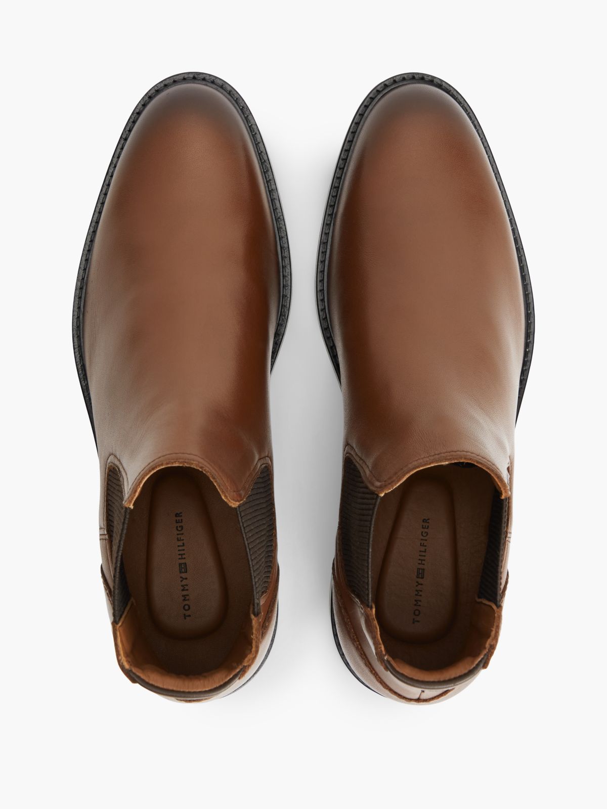 Leather Rubberised Flag Chelsea Boots — Brown