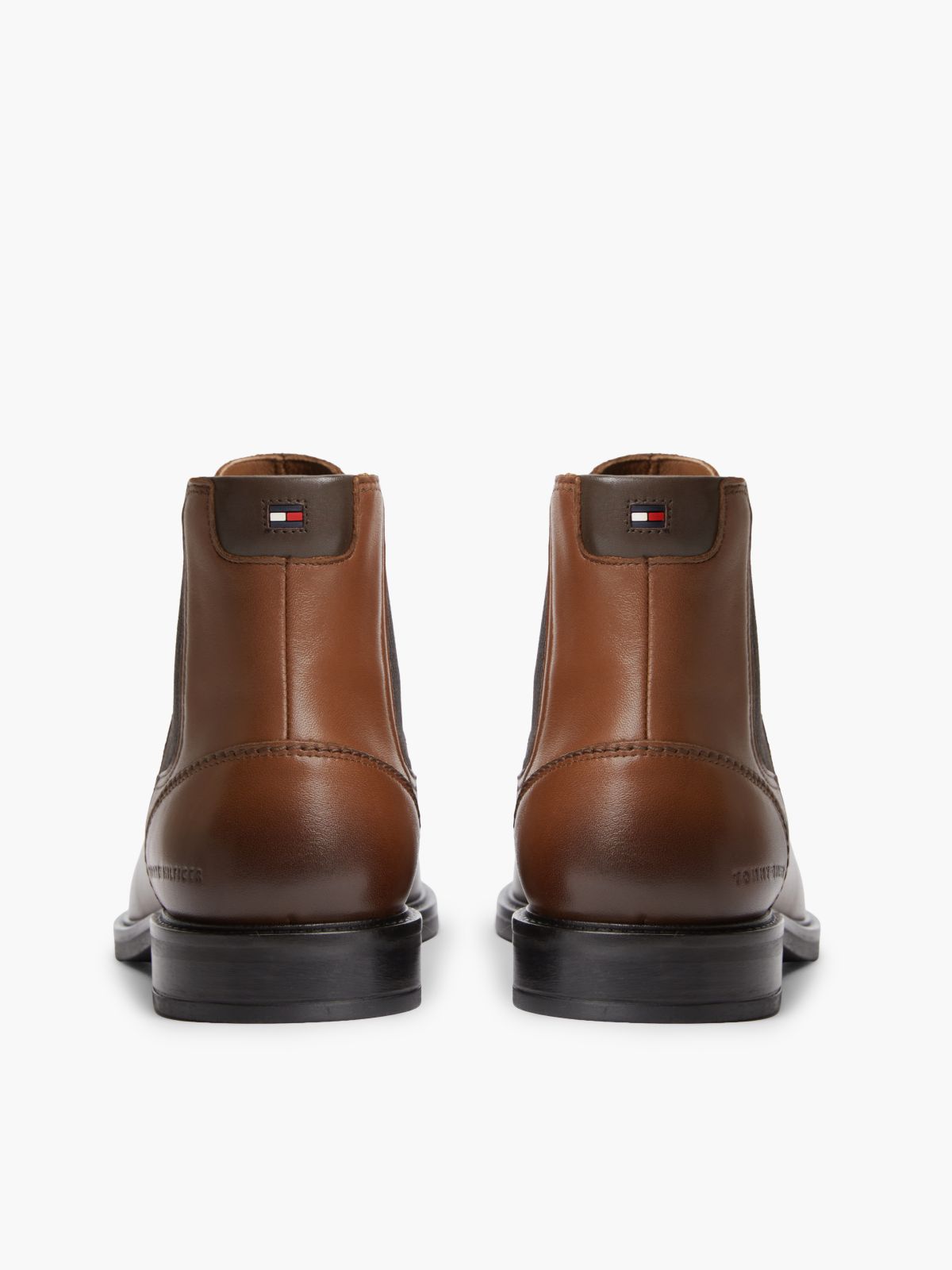 Leather Rubberised Flag Chelsea Boots — Brown