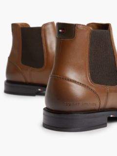 Leather Rubberised Flag Chelsea Boots — Brown 6