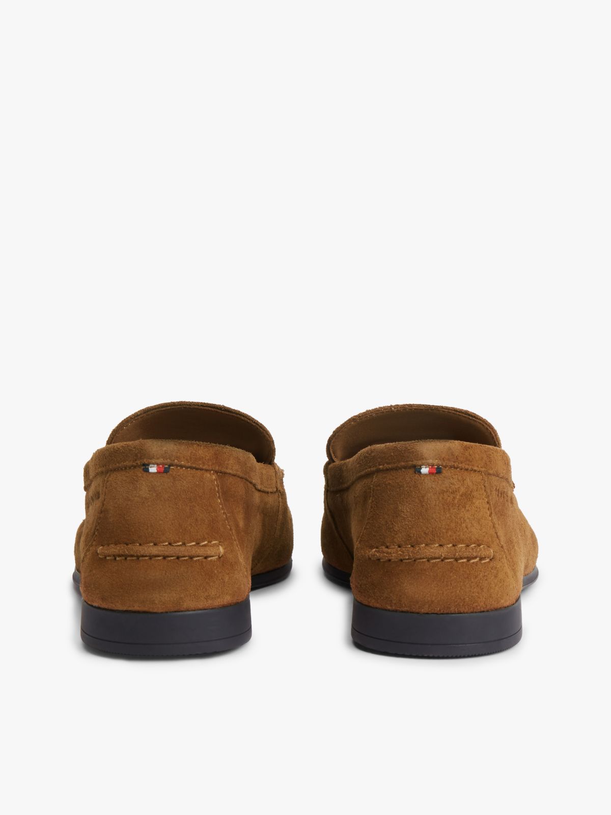 Logo Tassel Flexible Suede Loafers — Brown