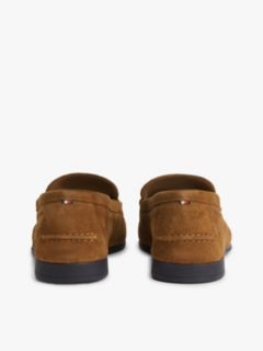 Logo Tassel Flexible Suede Loafers — Brown 4