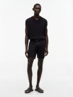 Debossed Logo Strap Leather Sandals — Black 8