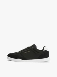 Mixed Texture Low Profile Cupsole Trainers — Black 7