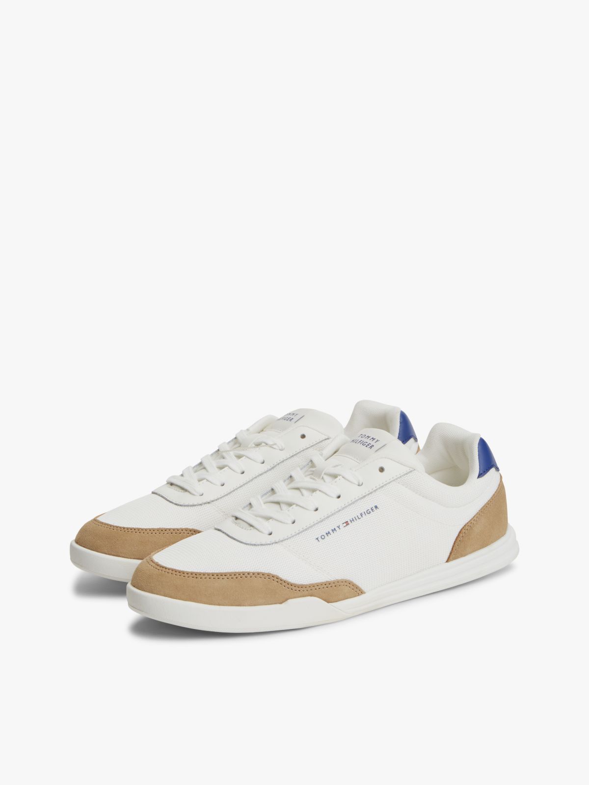 Mixed Texture Low Profile Cupsole Trainers — Multi