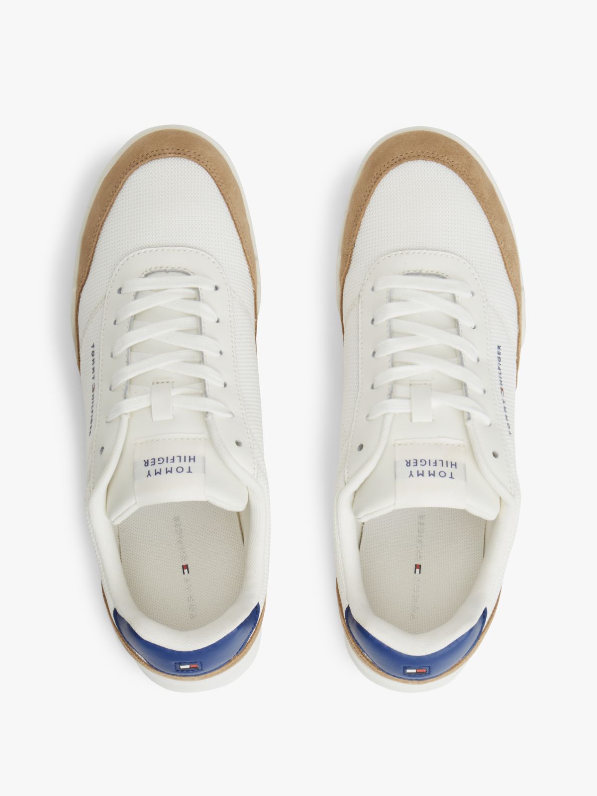 Mixed Texture Low Profile Cupsole Trainers — Multi