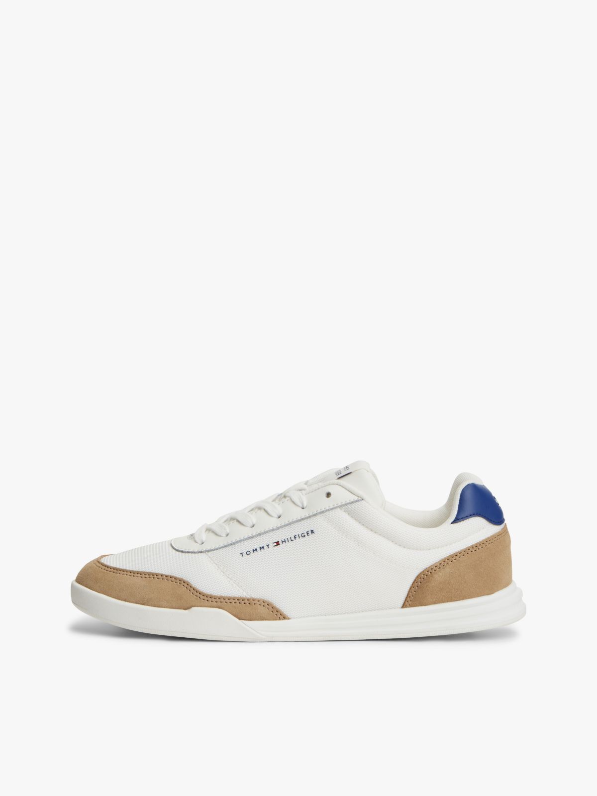 Mixed Texture Low Profile Cupsole Trainers — Multi