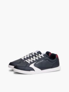 Low Profile Cupsole Trainers With Leather — Blue 2