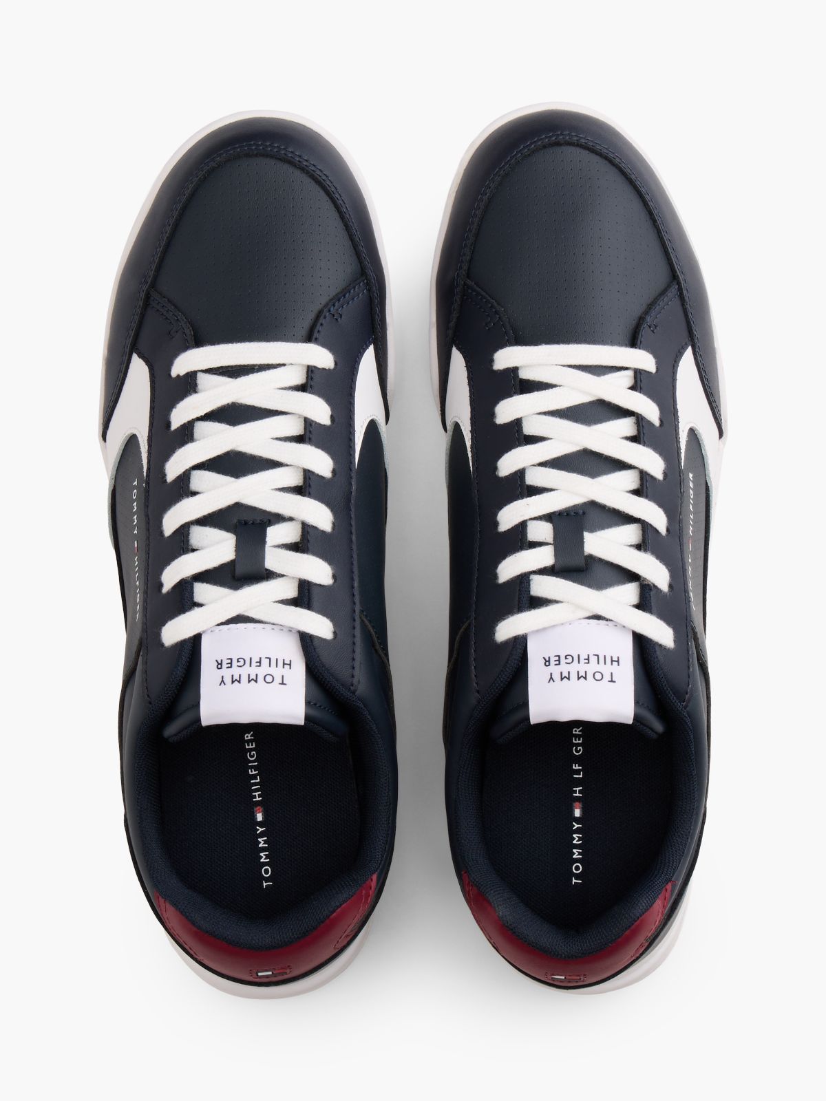 Low Profile Cupsole Trainers With Leather — Blue
