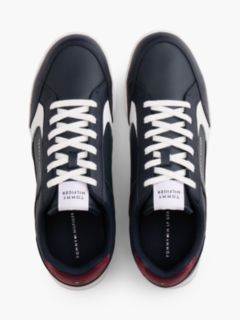 Low Profile Cupsole Trainers With Leather — Blue 3