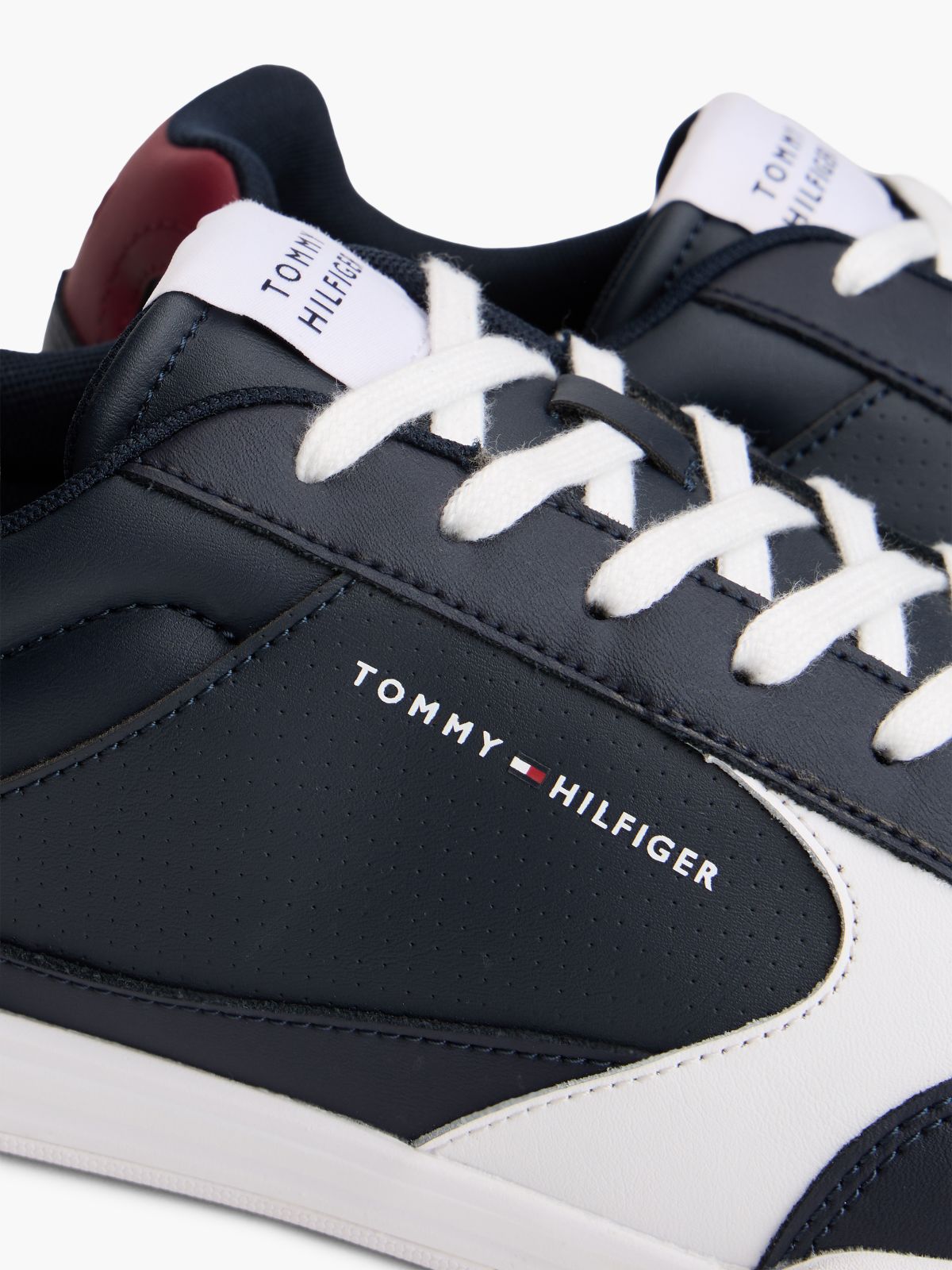 Low Profile Cupsole Trainers With Leather — Blue