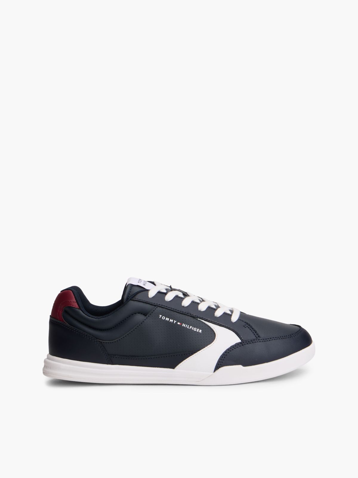 Low Profile Cupsole Trainers With Leather — Blue