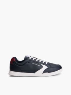 Low Profile Cupsole Trainers With Leather — Blue 1