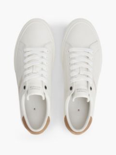 Leather Logo Contrast Heel Trainers — Black 3