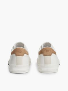 Leather Logo Contrast Heel Trainers — Black 4
