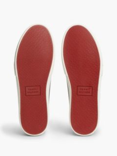 Leather Logo Contrast Heel Trainers — Blue 5