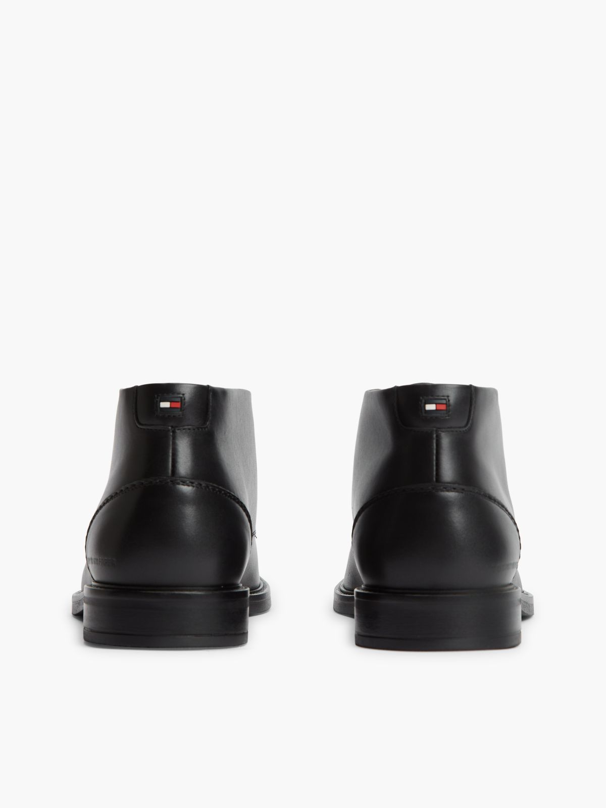 Leather Lace-Up Ankle Boots — Black