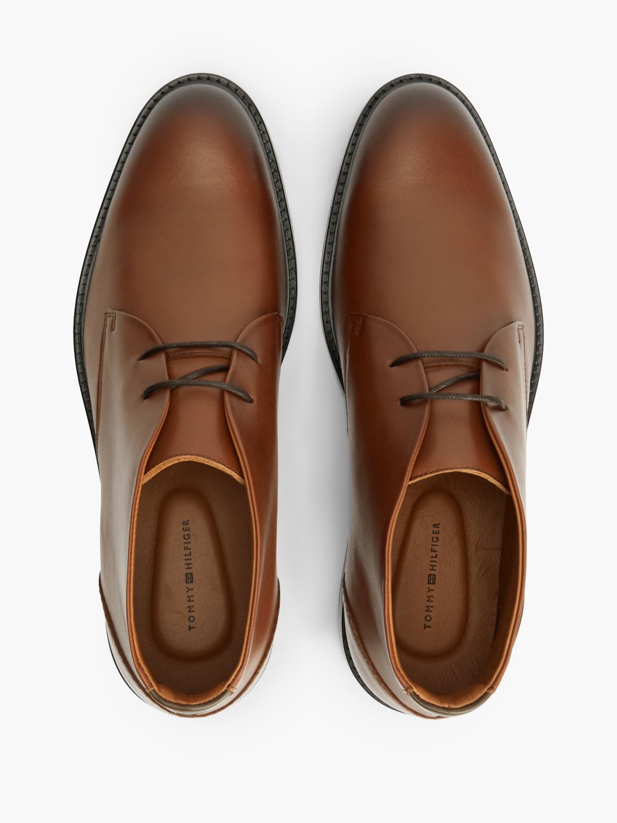 Leather Lace-Up Ankle Boots — Brown