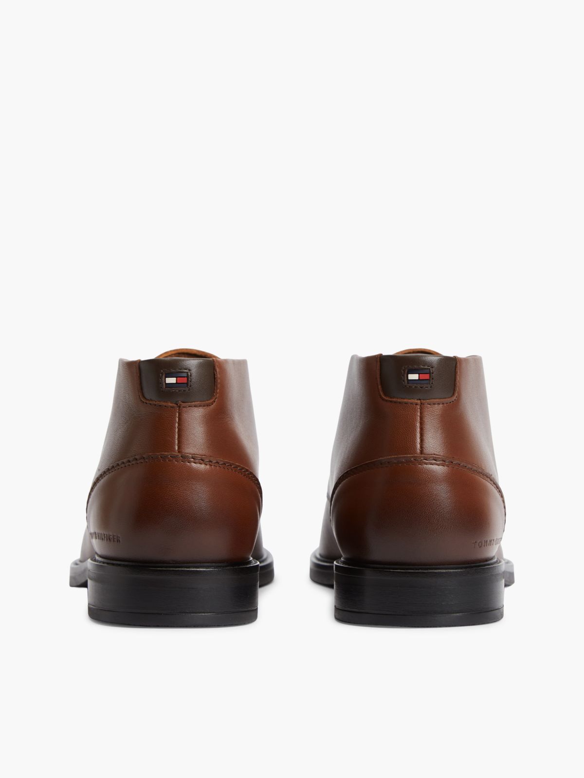 Leather Lace-Up Ankle Boots — Brown