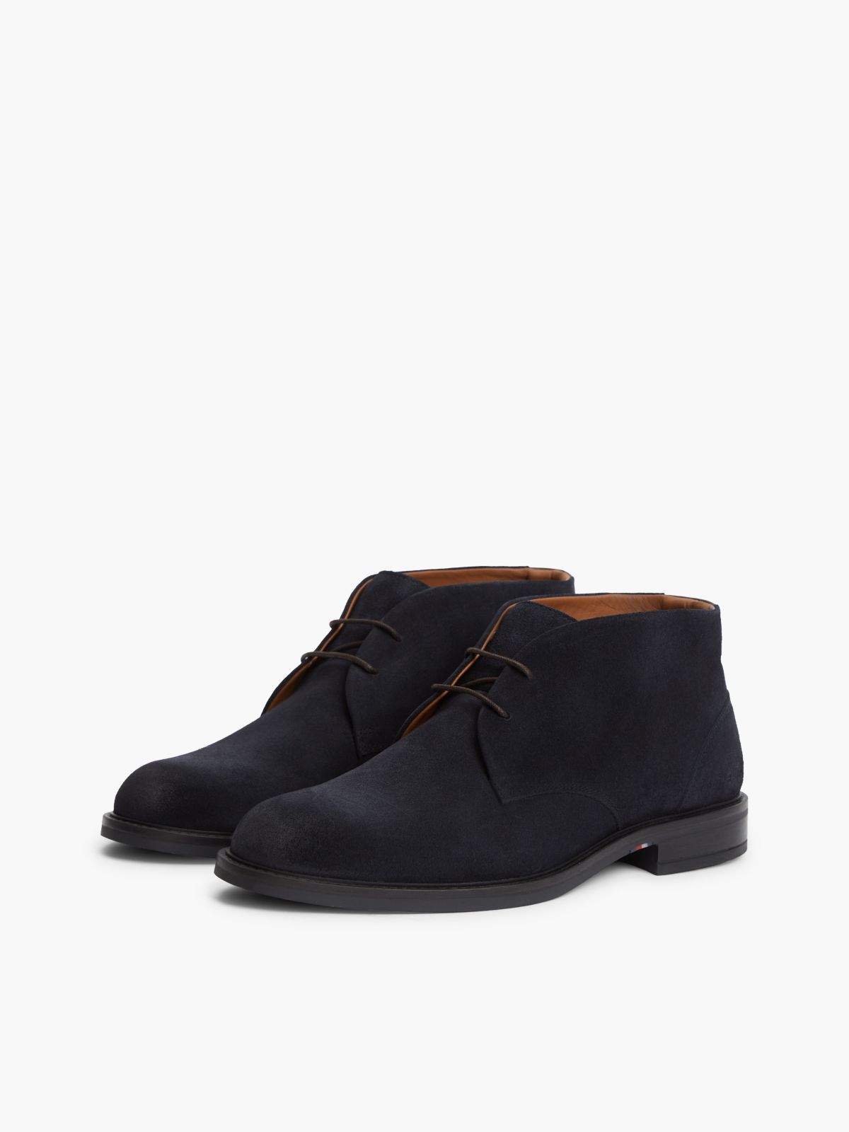 Suede Lace-Up Ankle Boots — Blue