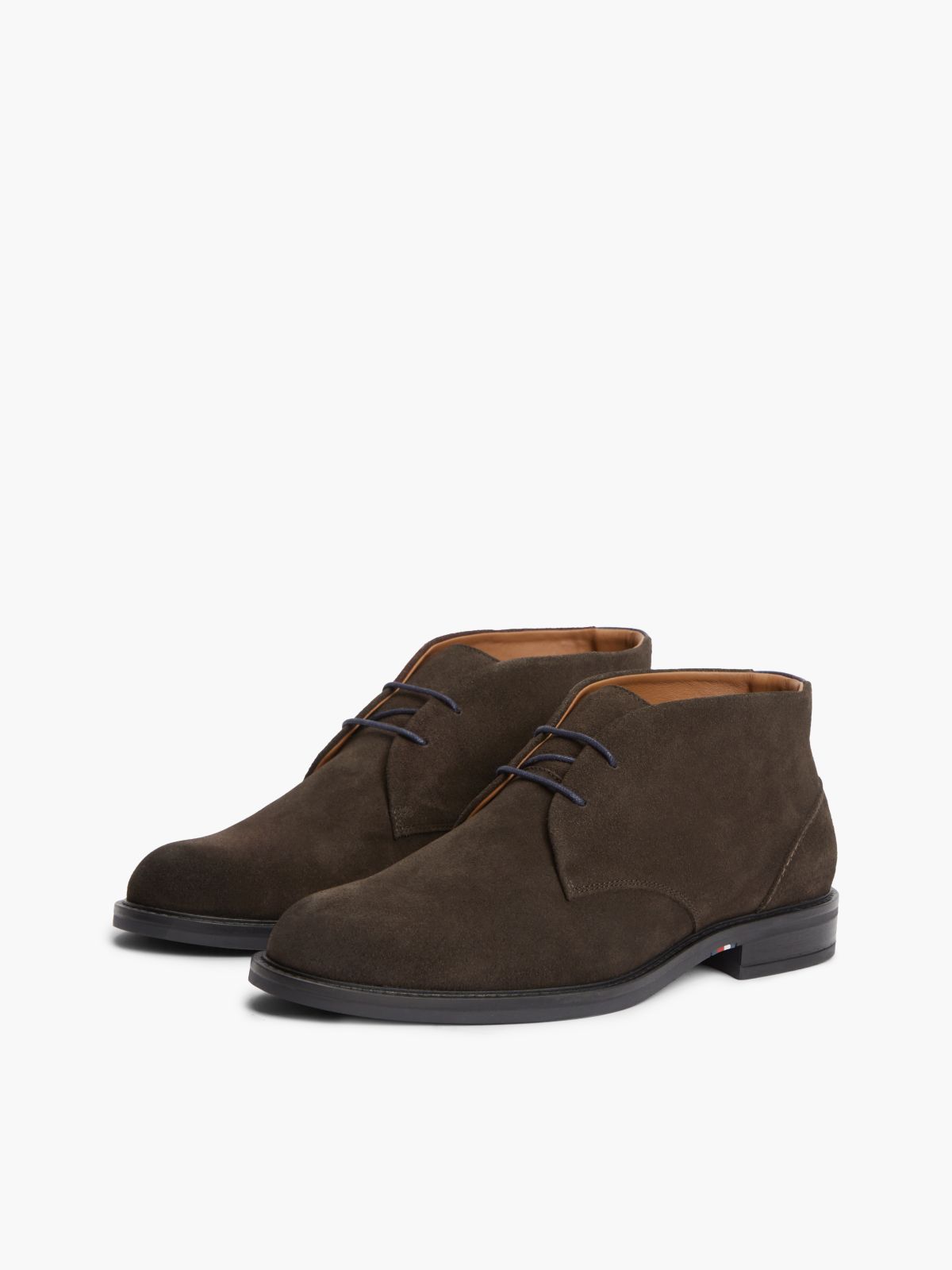 Suede Lace-Up Ankle Boots — Brown