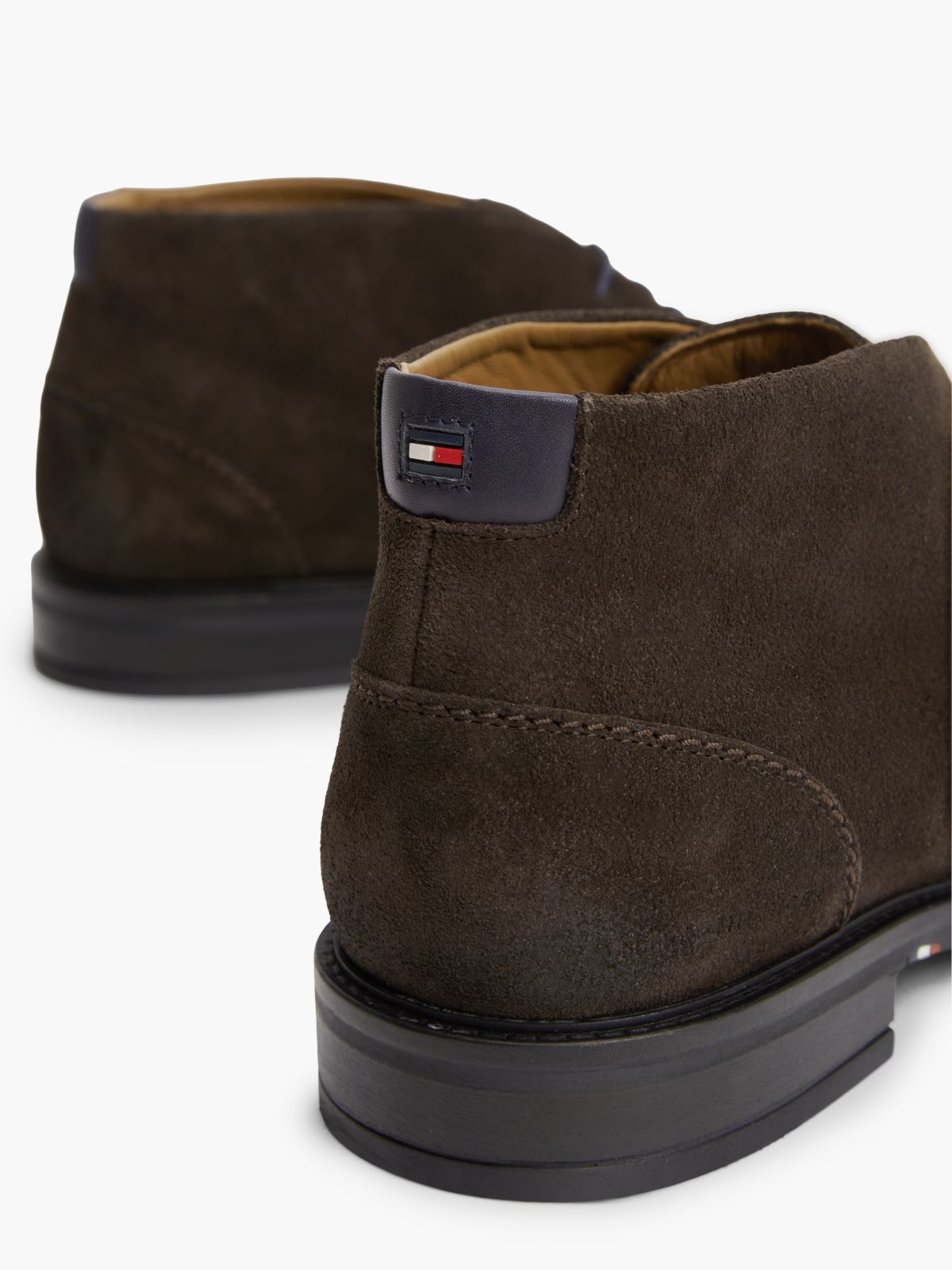 Suede Lace-Up Ankle Boots — Brown