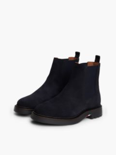 Suede Embossed Cleat Chelsea Boots — Blue 2