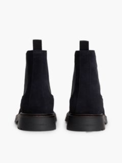 Suede Embossed Cleat Chelsea Boots — Blue 4