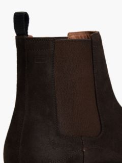 Suede Embossed Cleat Chelsea Boots — Brown 6